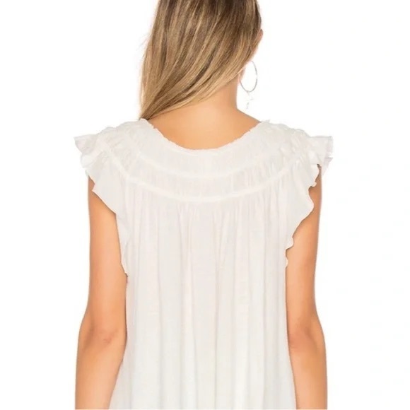 Free people white coconut size small oversized short sleeve shirt - Picture 2 of 10